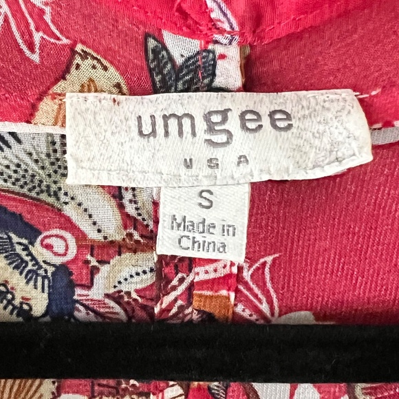 Umgee Boho Floral Print Duster Length Open Front Kimono Sheer Coverup Size Small - Picture 3 of 8